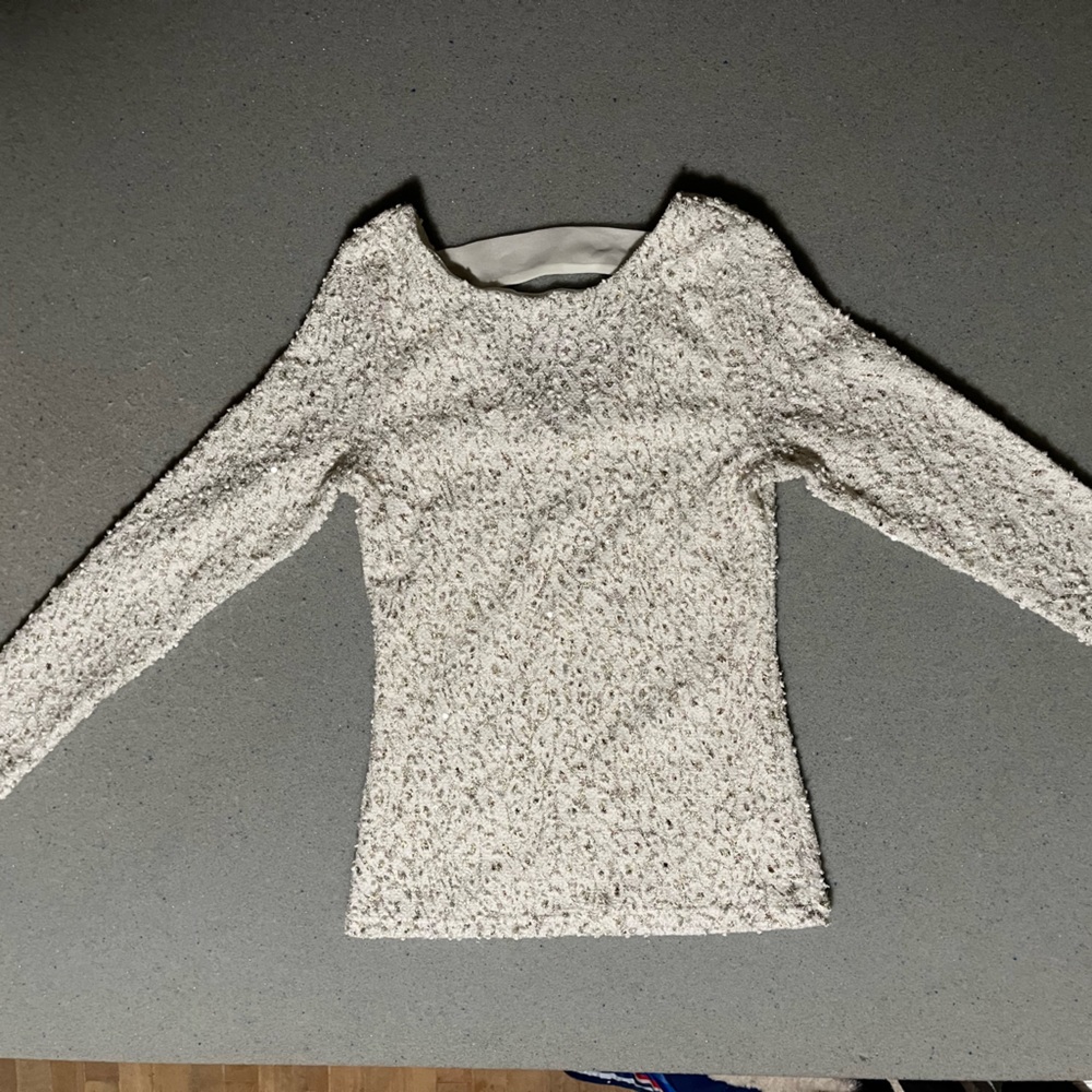 Jennifer Lopez Textured Cream Turtleneck Sweater